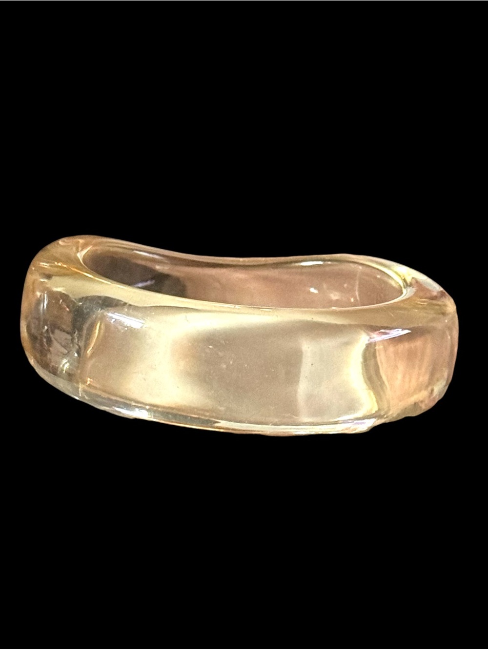 Vintage chunky clear wavy lucite bangle bracelet